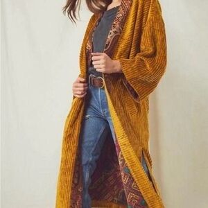 Free People Mustard Yellow Kimono Cardigan